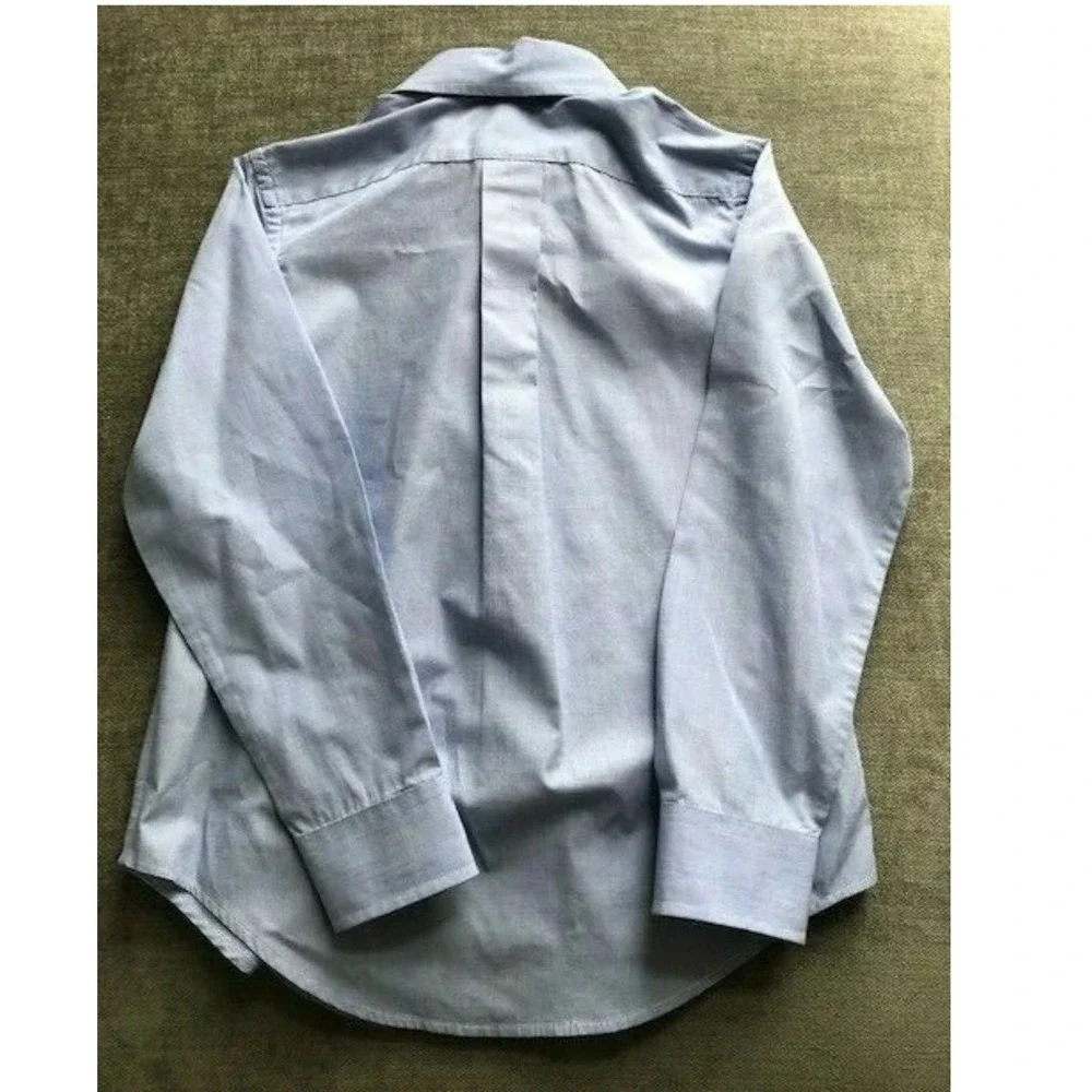 Lauren Ralph Lauren Boys Light Blue Micro‎ Check Button Down Shirt Size 16 LRL